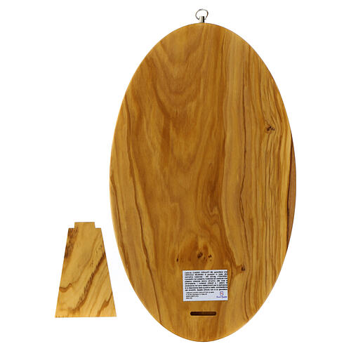 Olivewood board with Way of the Cross, 14 stations, metal and resin 4