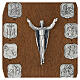 Wooden panel Via Crucis 14 stations in silver finish metal s2