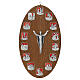 Via Crucis wooden panel with 14 stations in resin-coated metal 30x16 cm s1