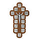 Crucifixo Via Sacra 14 estações de metal sobre cruz madeira 30x15 cm s1