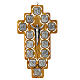 Crocefisso Via Crucis 14 stazioni metallo su croce legno ulivo s1