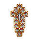 Crocefisso Via Crucis 14 stazioni metallo resinato su croce legno ulivo s1