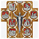 Crocefisso Via Crucis 14 stazioni metallo resinato su croce legno ulivo s2