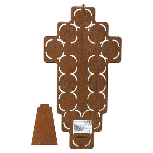 Way of the Cross and crucifix, 14 metal stations on wood 4