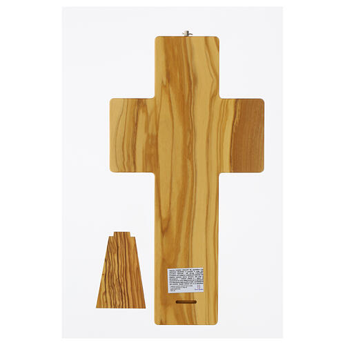 Way of the Cross on olivewood crucifix, 14 metal stations 4