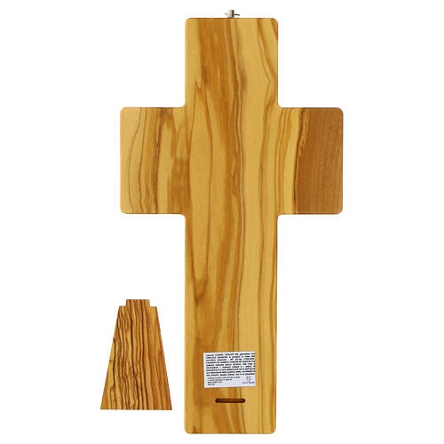 Crocefisso in legno d'ulivo Via Crucis 14 stazioni in metallo resinato 4