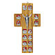 Crocefisso in legno d'ulivo Via Crucis 14 stazioni in metallo resinato s1