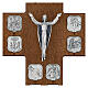 Crocefisso via crucis legno di noce 32x17 cm s2