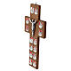 Crocefisso in legno di carpino dipinto noce Via Crucis 14 stazioni metallo resinato s3