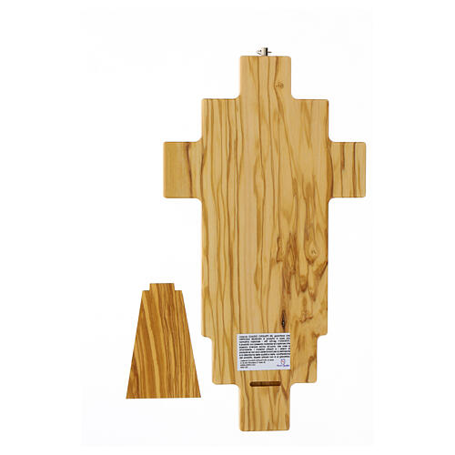 Crucifix with Way of the Cross, 14 metallic stations on olivewood 4