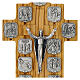Crocefisso Via Crucis 14 stazioni metallo croce legno ulivo s2