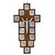 Crocefisso Via Crucis 14 stazioni finitura argento croce legno carpino s1
