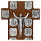Crocefisso Via Crucis 14 stazioni finitura argento croce legno carpino s2