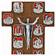 Hornbeam wooden crucifix with metallic Way of the Cross, 14 stations, red resin s2