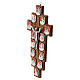 Hornbeam wooden crucifix with metallic Way of the Cross, 14 stations, red resin s3