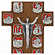 Crocefisso Via Crucis 14 stazioni metallo finitura argento croce legno di carpino s2