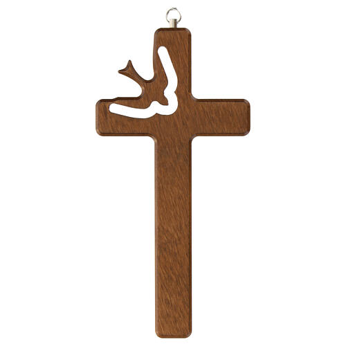 Croce Cresima in legno di carpino dipinto noce 16x8cm 1