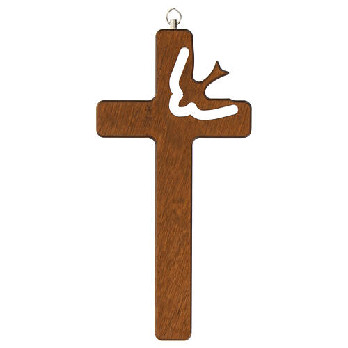 Croce Cresima in legno di carpino dipinto noce 16x8cm 3