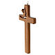 Croce Cresima in legno di carpino dipinto noce 16x8cm s2