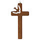 Confirmation cross in walnut-colored hornbeam wood 20x10 cm s1