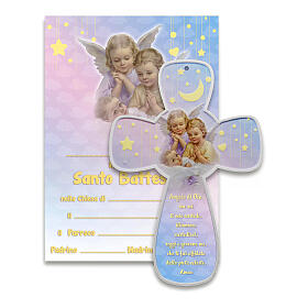 Taufandenken aus Porzellanharz mit Schutzengelgebet 15x10 cm