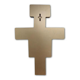 San Damiano cross, golden wood, high-quality print, 40x28 in