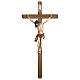 Crocifisso Walder legno Valgardena scolpito rosso s1