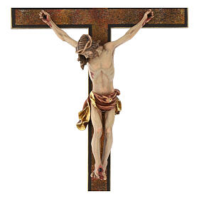 Walder crucifix, antique painted finish, Val Gardena wood