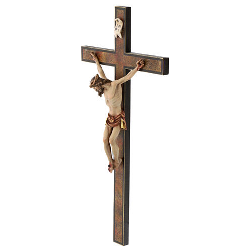 Walder crucifix, antique painted finish, Val Gardena wood 3