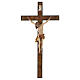 Crocifisso Walder antico rosso legno Valgardena s1