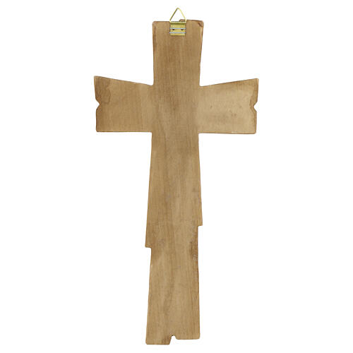 Croce meditativa legno Valgardena patinata bicolore 3