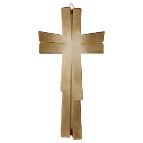 Two-tone patinated Valgardena wood meditative cross