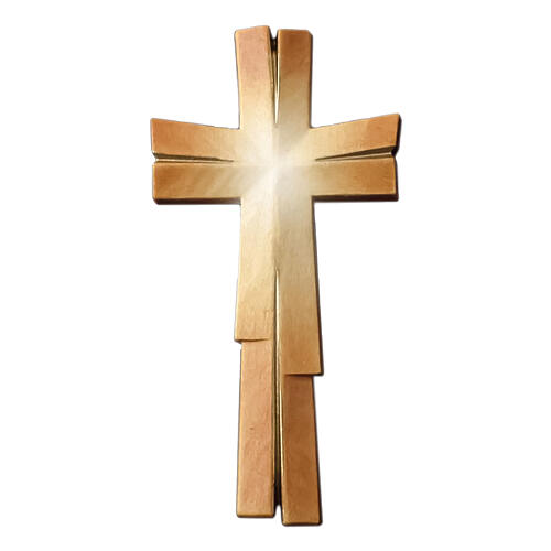 Colored meditative cross in Valgardena wood 1