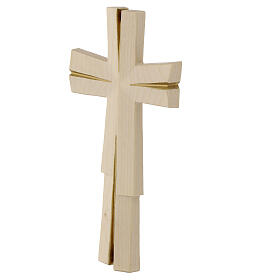 Meditation cross, golden finish, Val Gardena wood