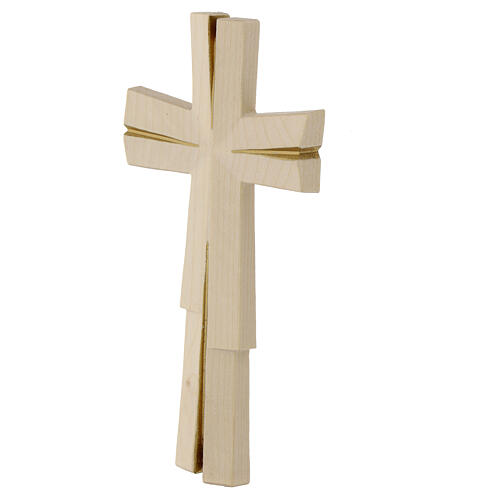 Croce meditativa finitura oro legno Valgardena 2