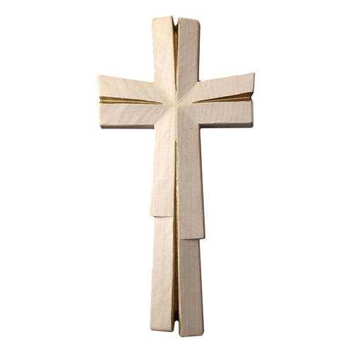 Croce meditativa finitura oro legno Valgardena 4