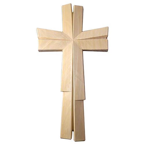Croce in legno naturale Valgardena meditativa 1