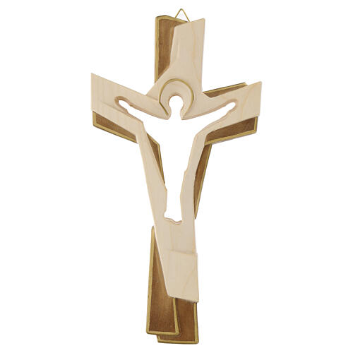 Cruz de la Pasión madera Val Gardena bicolor glaseada 1
