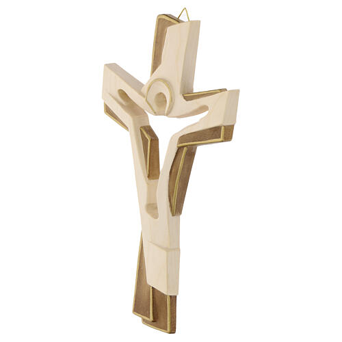 Cruz de la Pasión madera Val Gardena bicolor glaseada 2