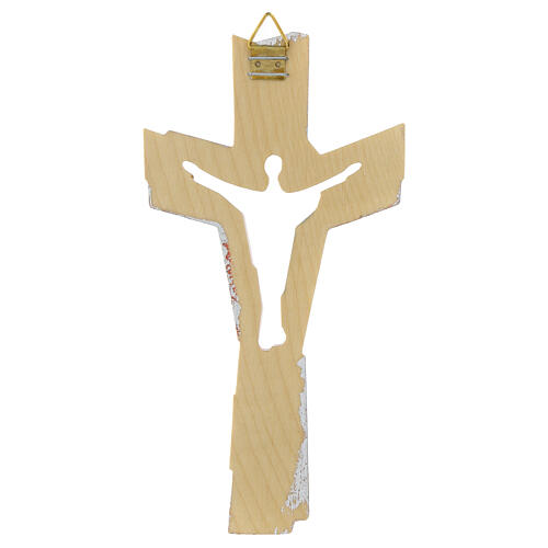 Croce legno Valgardena finitura argento Passione 3