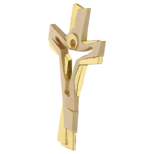 Croce della Passione finitura dorata legno Valgardena 2