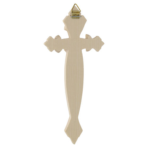 Cross of the Pilgrim, embossed shell, bicoloured patinated wood of Val Gardena 6