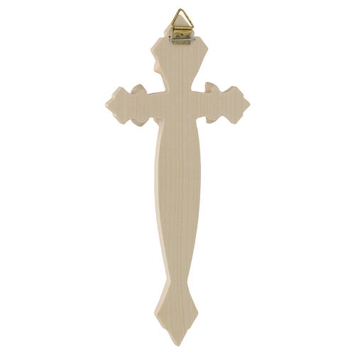 Croix du Pèlerin coquillage bois Val Gardena bicolore patiné 6