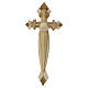 Croix du Pèlerin coquillage bois Val Gardena bicolore patiné s1