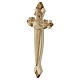 Croix du Pèlerin coquillage bois Val Gardena bicolore patiné s2
