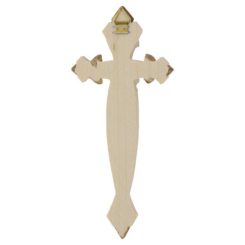 Croce del Pellegrino conchiglia legno Valgardena bicolore patinata 3