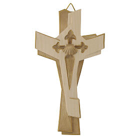 Cross of the Pilgrim, bicoloured patinated finish, Val Gardena wood