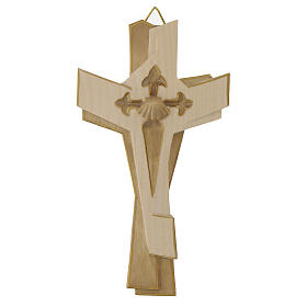 Croce del Pellegrino in legno Valgardena finitura argento