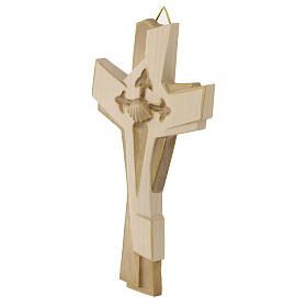 Croce del Pellegrino in legno Valgardena finitura argento