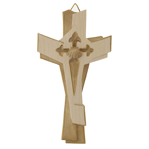 Pilgrim's Cross in Valgardena wood with silver finish 1